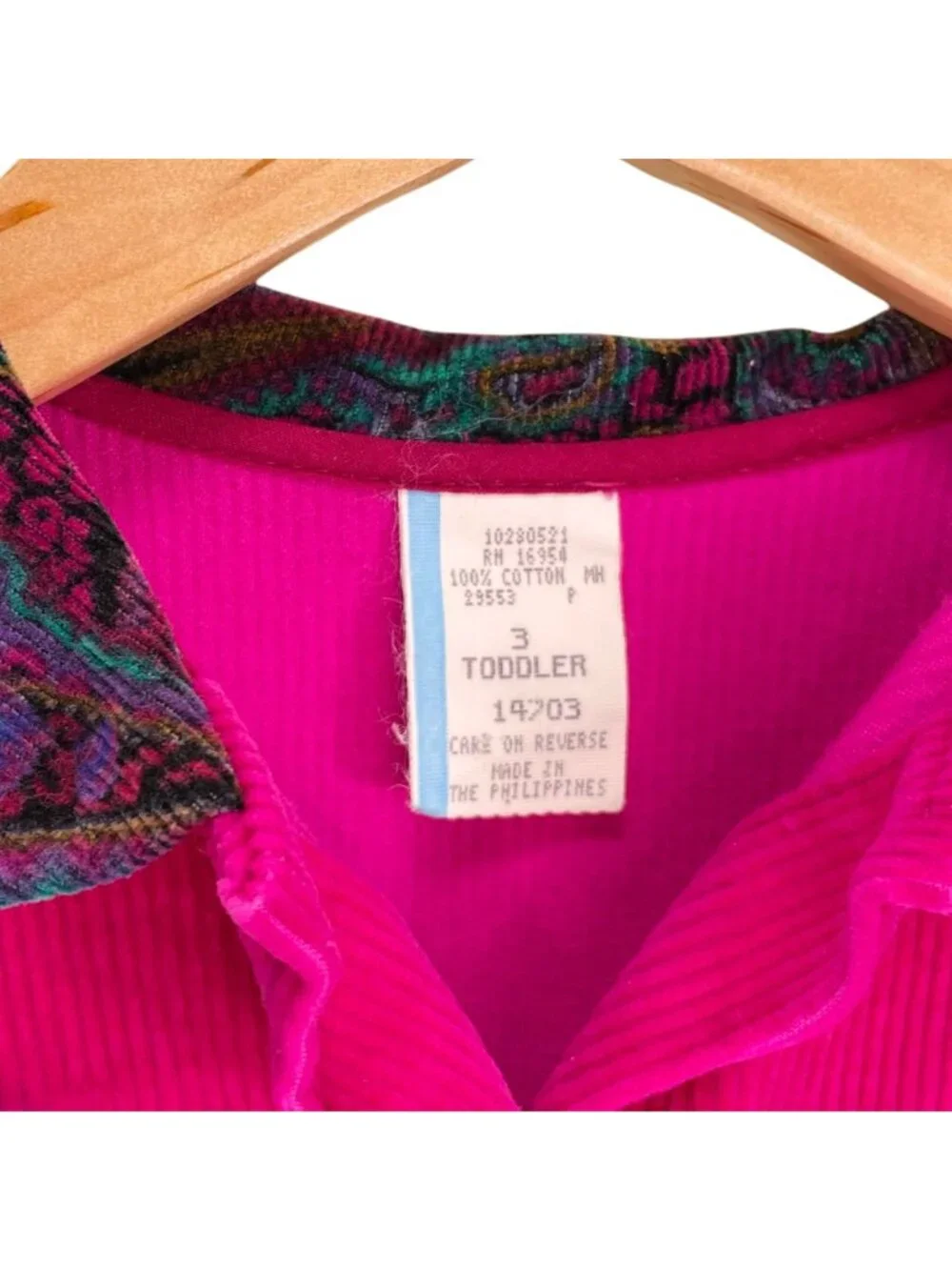 Vintage 80s Girls Epic Corduroy Peplum Jumper Outfit 3T